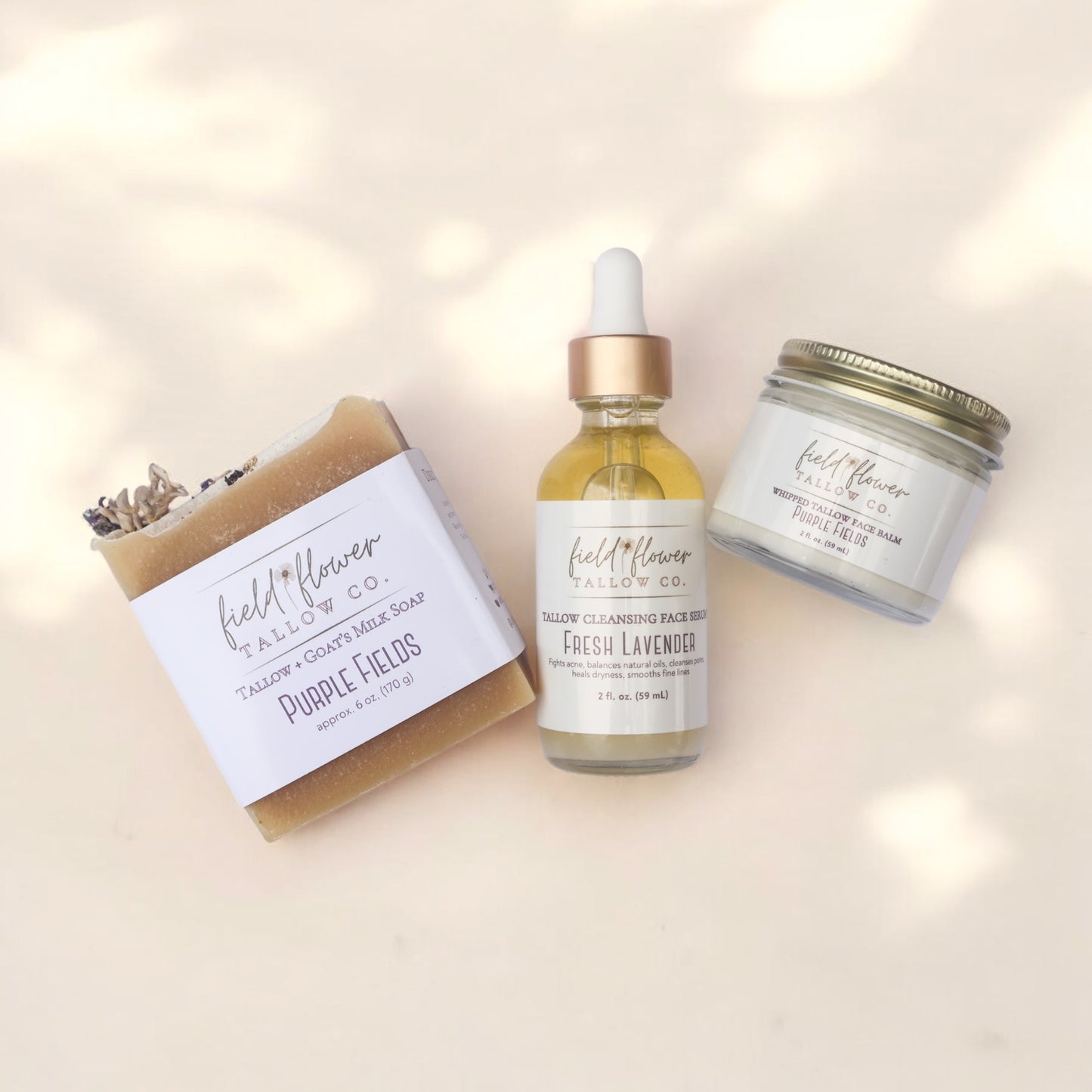 Purple Fields Tallow Face Trio