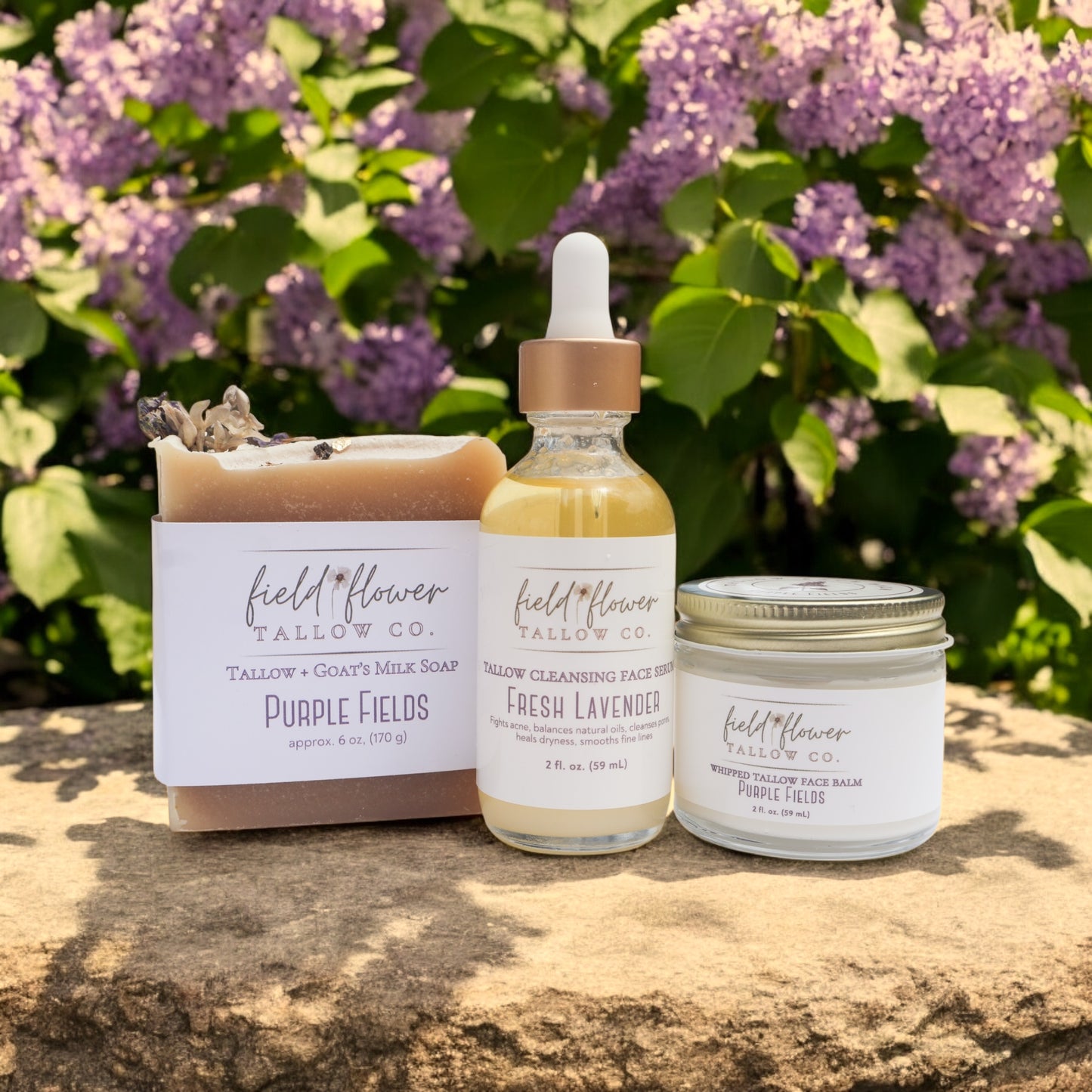 Purple Fields Tallow Face Trio