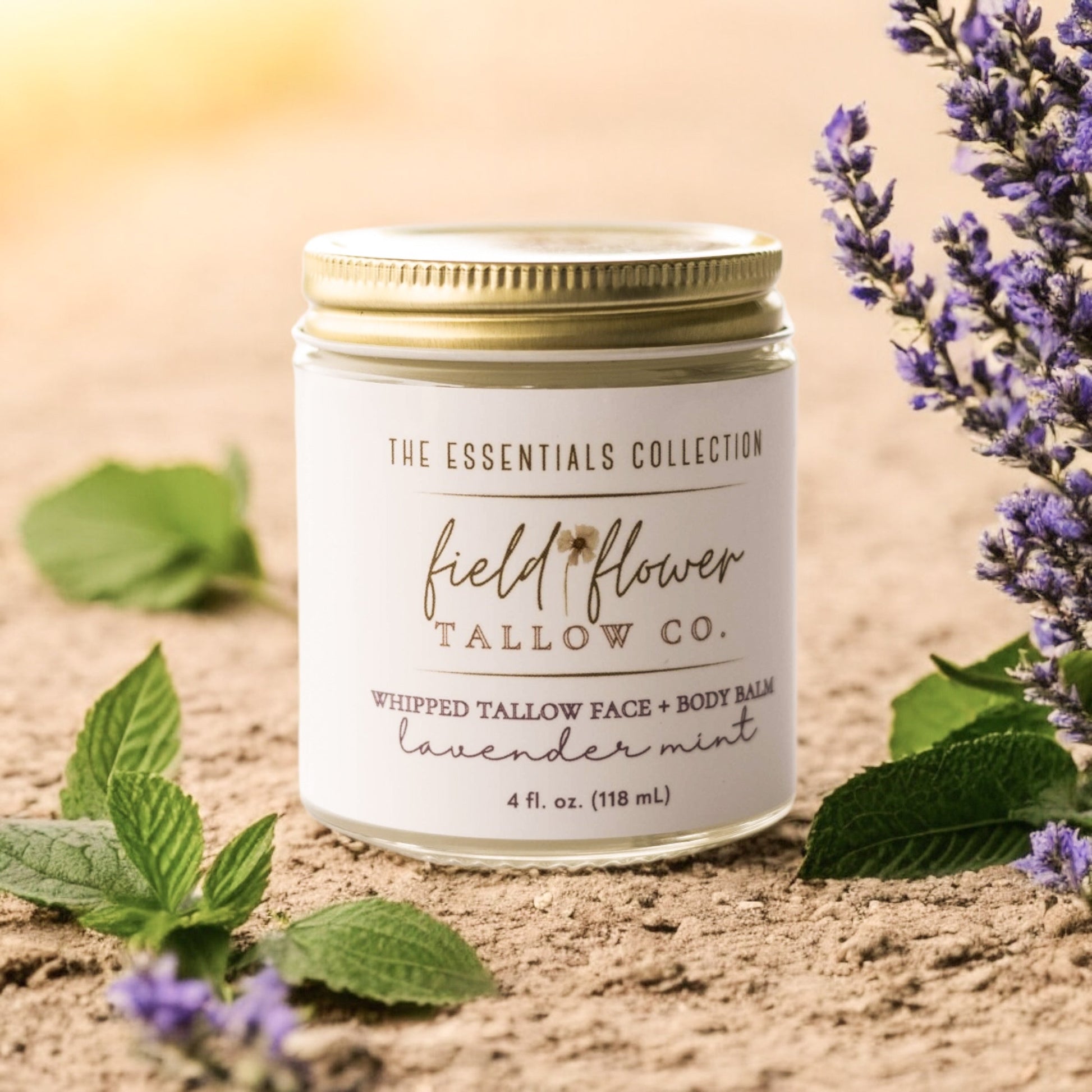 Jar of Whipped Tallow Face + Body Balm Lavender Mint