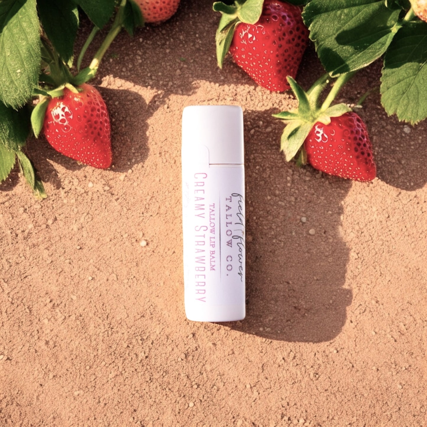 Creamy Strawberry Tallow Lip Balm Tube