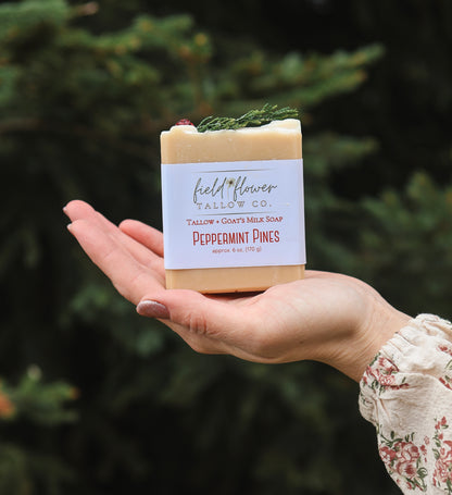 Peppermint Pines Tallow + Goat's Milk Soap