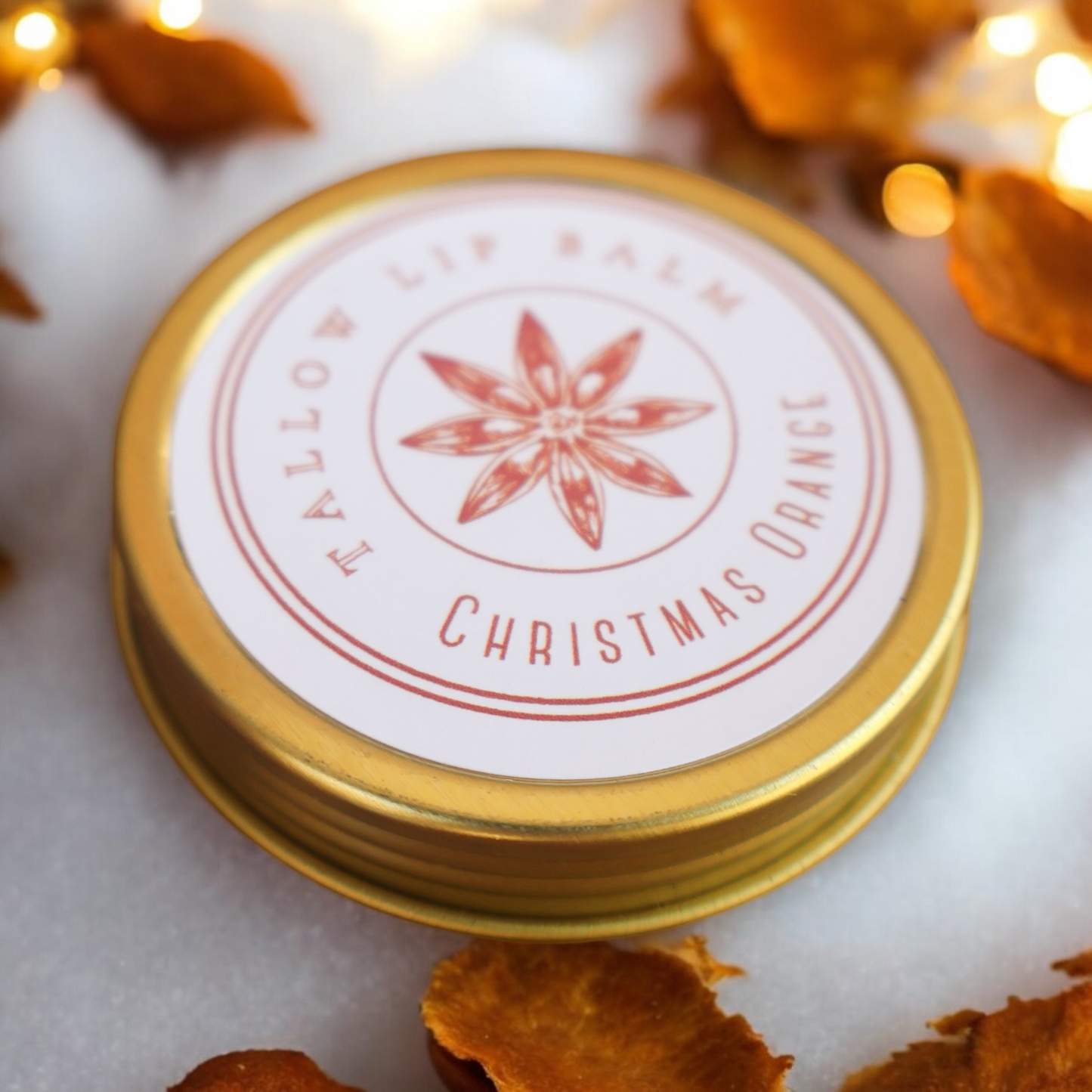 Christmas Orange Tallow Lip Balm Tin