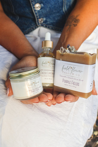 Purple Fields Tallow Face Trio