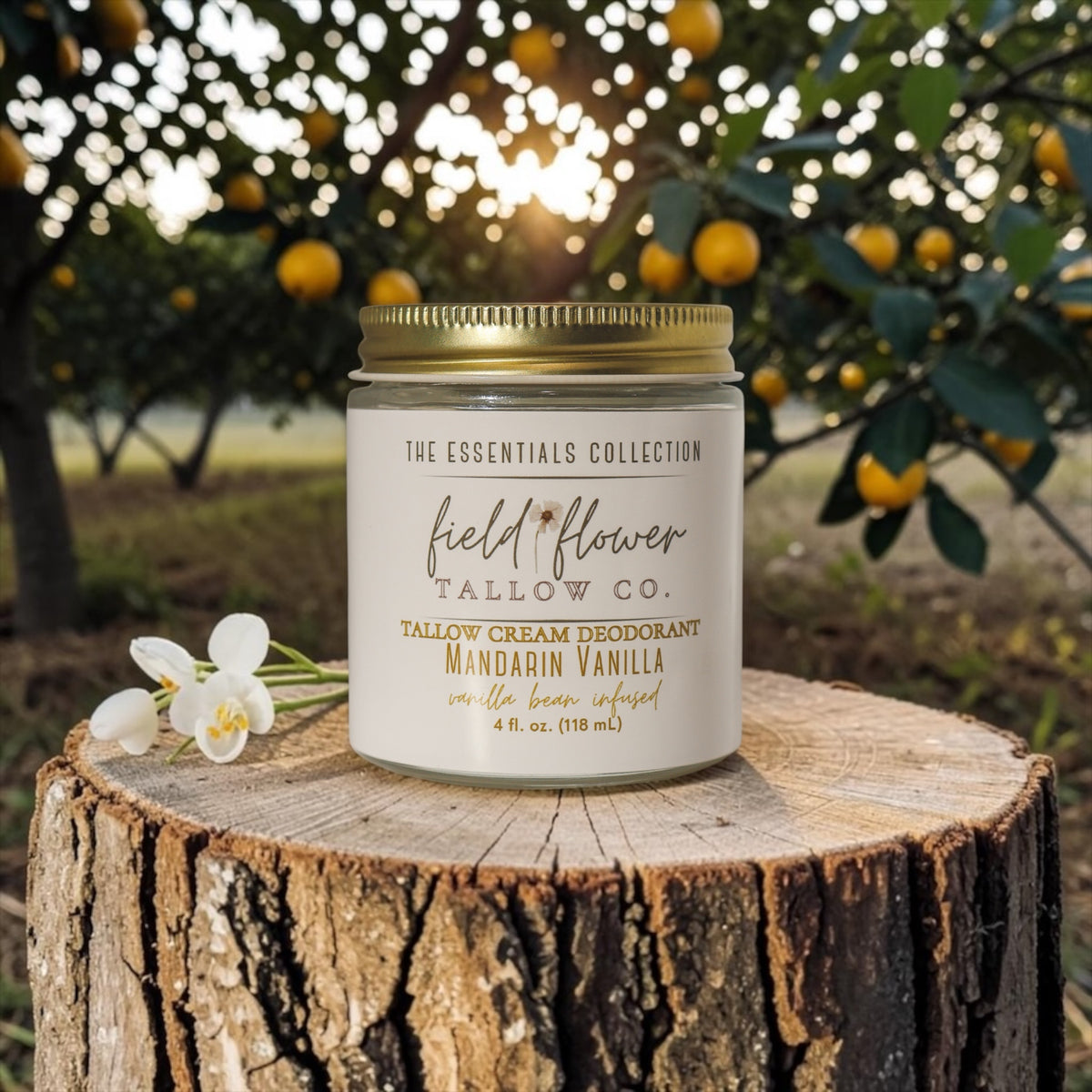 Mandarin Vanilla Infused Tallow Cream Deodorant