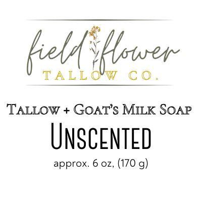 Unscented Tallow + Goat's Milk Soap